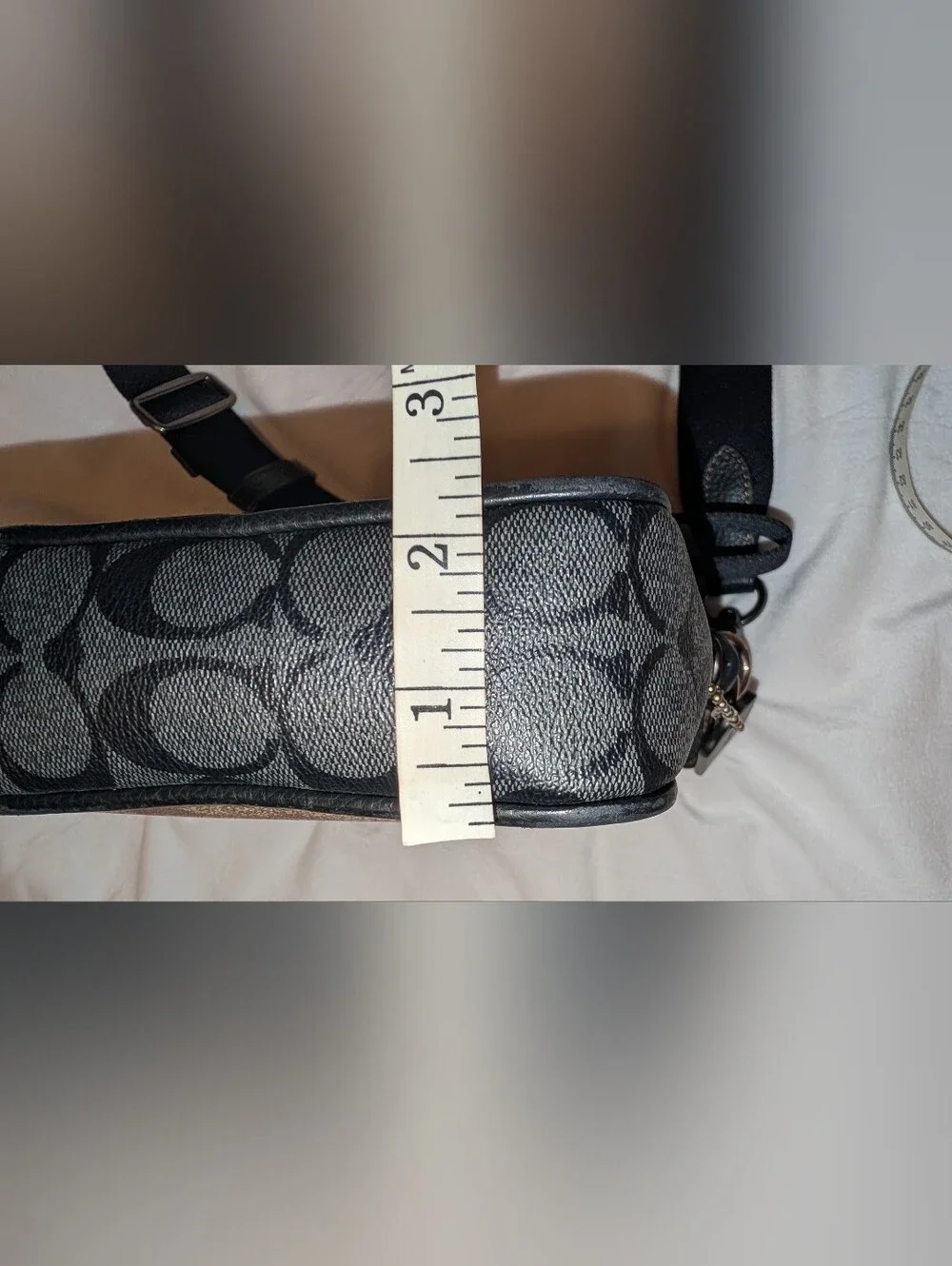 Coach Sullivan Crossbody Colorblock Signature Canvas Gunmetal Khaki Charcoal VGC